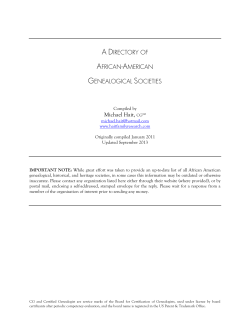 A Directory of African-American Genealogical Societies