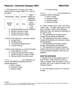 Physical / Chemical Changes TEST PRACTICE