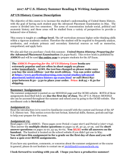 AP US History Summer Reading/Assignment