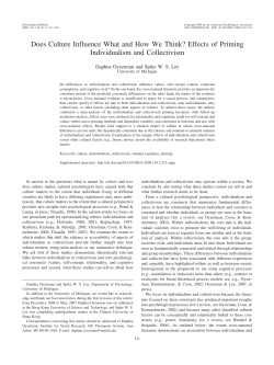 Does Culture Influence What and How We Think?