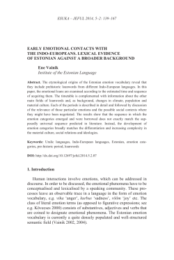 EARLY EMOTIONAL CONTACTS WITH THE INDO