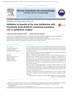 Revista Colombiana de Anestesiología