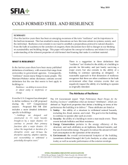 Cold-Formed Steel and Resilience