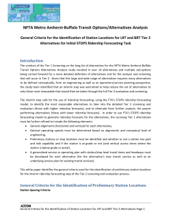 NFTA Metro Amherst-Buffalo Transit Options/Alternatives Analysis