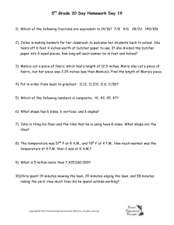 5th Grade 20 Day Homework Day 19