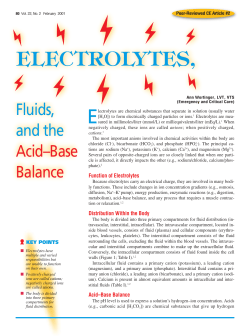 Electrolytes, Fluids, and the Acid–Base Balance