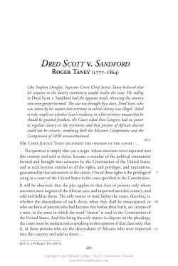 DRED SCOTT v. SANDFORD - The Constitution Reader