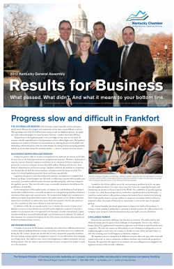 Progress slow and difficult in Frankfort