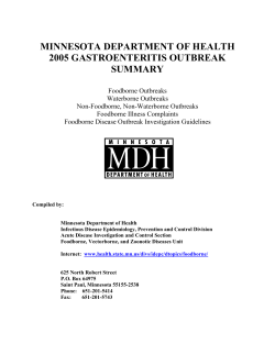 2005 Gastroenteritis Outbreak Summary