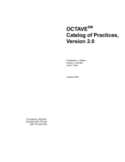 OCTAVE Catalog of Practices, Version 2.0