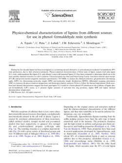 Physico-chemical characterization of lignins from different sources