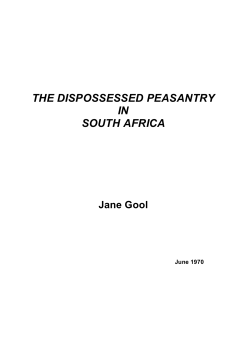 the dispossessed peasantry in south africa