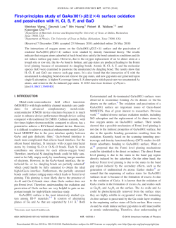 Paper on GaAs surface oxidation - The University of Texas at Dallas
