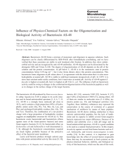 Influence of Physico-Chemical Factors on the