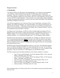 Program Narrative I. Introduction: New Mexico (NM) is the fifth