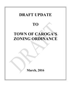 DRAFT UPDATE TO TOWN OF CAROGA`S ZONING ORDINANCE