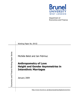 Anthropometry of Love Height and Gender Asymmetries