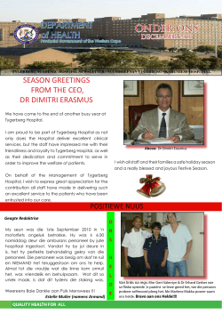 onder ons - Western Cape Government