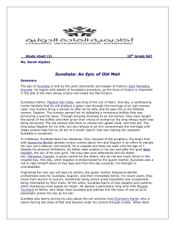 Sundiata: An Epic of Old Mali - International Leaders Academy