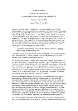 Meditatio Seminar Meditation and Mental Health Faithful and