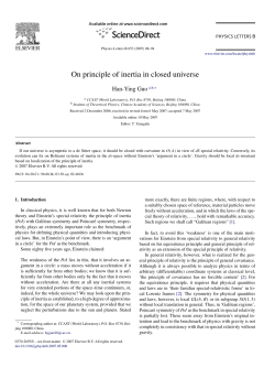 On principle of inertia in closed universe