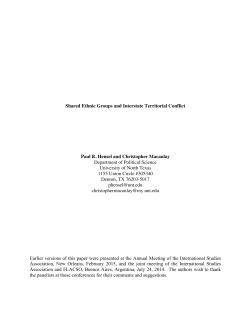 Shared Ethnic Groups and Interstate Territorial Conflict