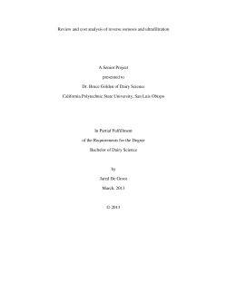 Review and cost analysis of reverse osmosis and ultrafiltration