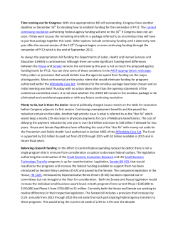 Time running out for Congress: With nine appropriations bill still