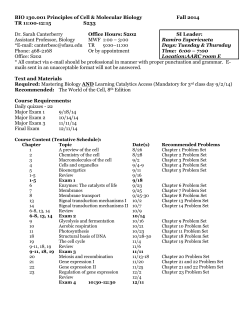 BIO 121 Concepts of Biology