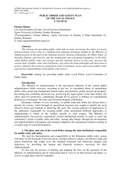 PUBLIC ORDER AND SAFETY PLAN OF THE LOCAL POLICE F