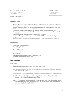 julie carr revised 2016 cv - CU Experts