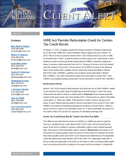 HIRE Act Permits Refundable Credit for Certain Tax Credit Bonds