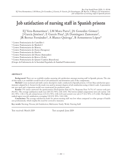 Job satisfaction of nursing staff in Spanish prisons