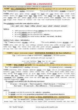 gerund and infinitive