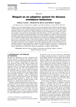 Disgust as an adaptive system for disease avoidance behaviour