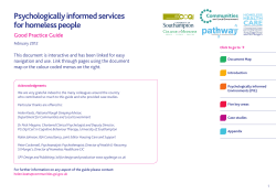 Psychologically informed services for homeless