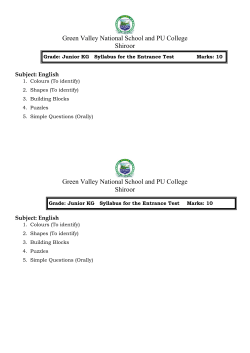 Entrance Syllabus - Green Valley National School