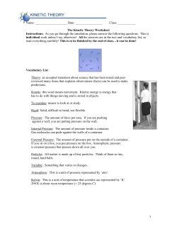Kinetic Theory Packet