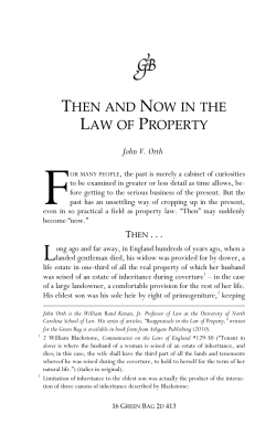 Then and Now in the Law of Property