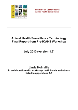 Animal Health Surveillance Terminology Final Report