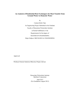 An Analysis of Residential Heat Exchangers for Heat