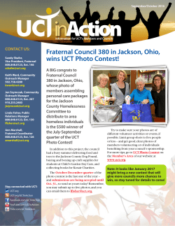 Fraternal Council 380 in Jackson, Ohio, wins UCT Photo Contest!