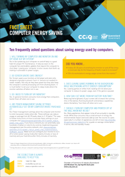 Computer energy saving