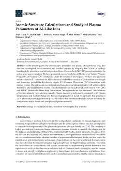 Atomic Structure Calculations and Study of Plasma Parameters of Al