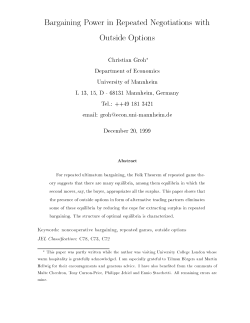 Bargaining Power in Repeated Negotiations with Outside Options