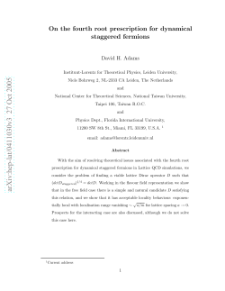 On the fourth root prescription for dynamical staggered fermions