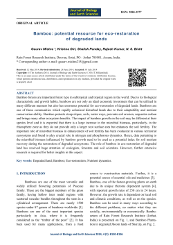 Bamboo: potential resource for eco-restoration of