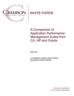 A Comparison of Application Performance Management