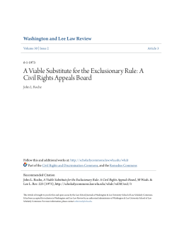 A Viable Substitute for the Exclusionary Rule: A Civil Rights Appeals