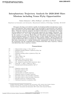 Interplanetary Trajectory Analysis for 2020